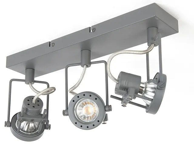 Spotlight industrial antracit 3 lumini rotativ și înclinabil - Suplux