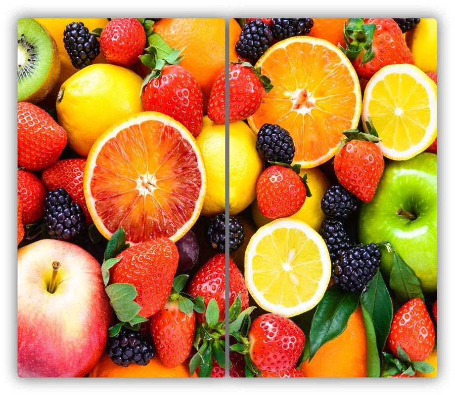 Tocator din sticla fructe colorate