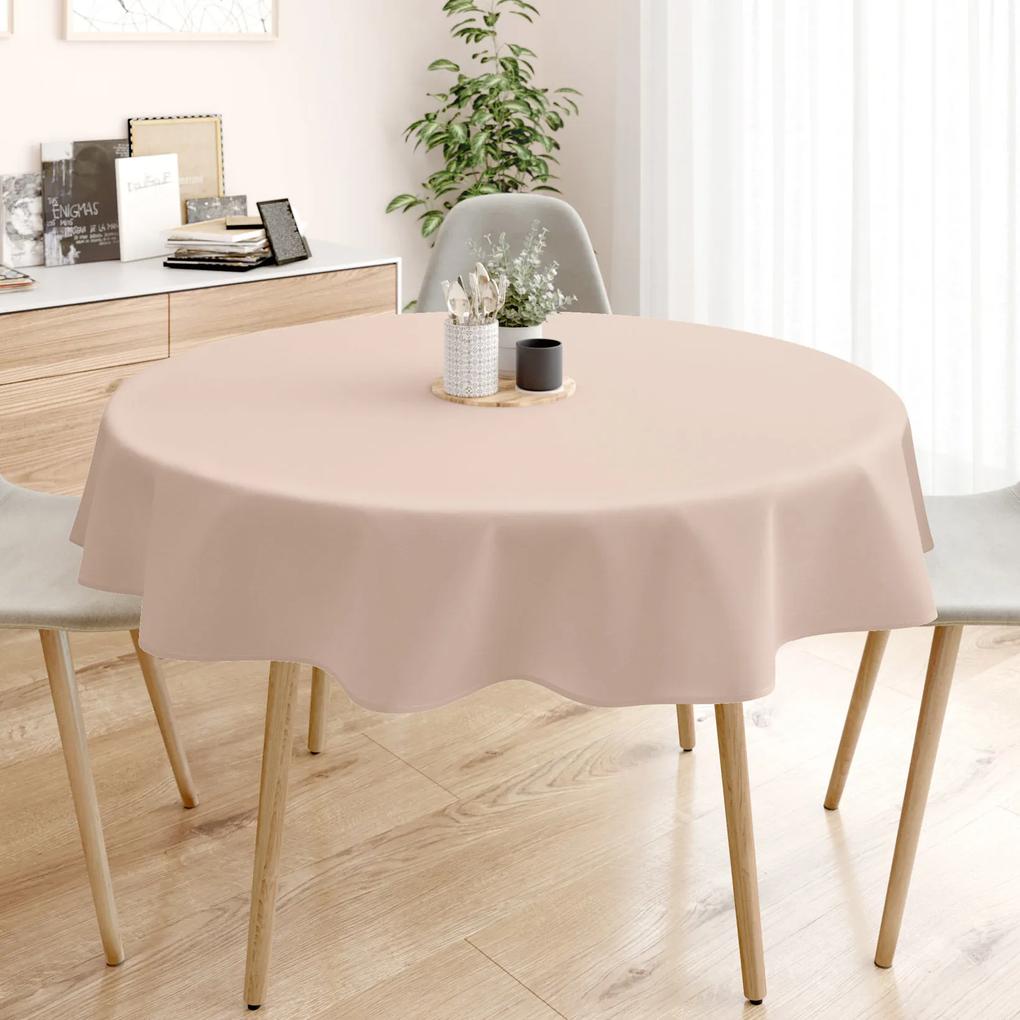 Goldea față de masă decorativă rongo deluxe - bej cu luciu satinat - rotundă Ø 210 cm