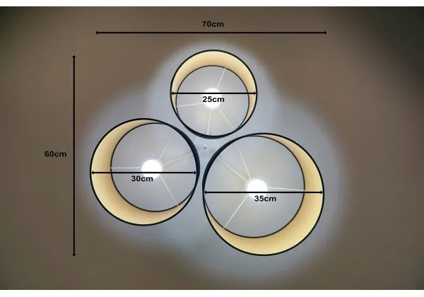 Duolla - Plafonieră ROLLER TRIO 3xE27/60W/230V negru/auriu