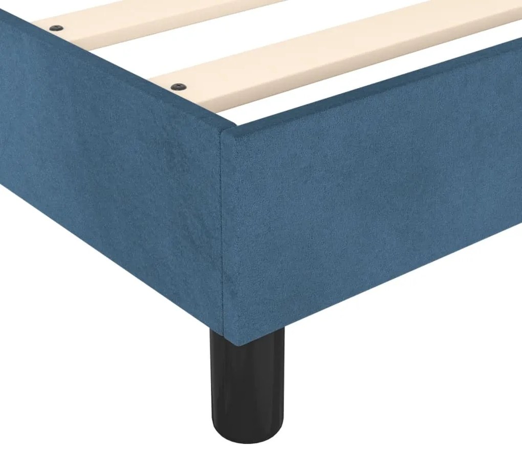 Cadru de pat box spring, albastru inchis, 140x190 cm, catifea Albastru inchis, 35 cm, 140 x 190 cm