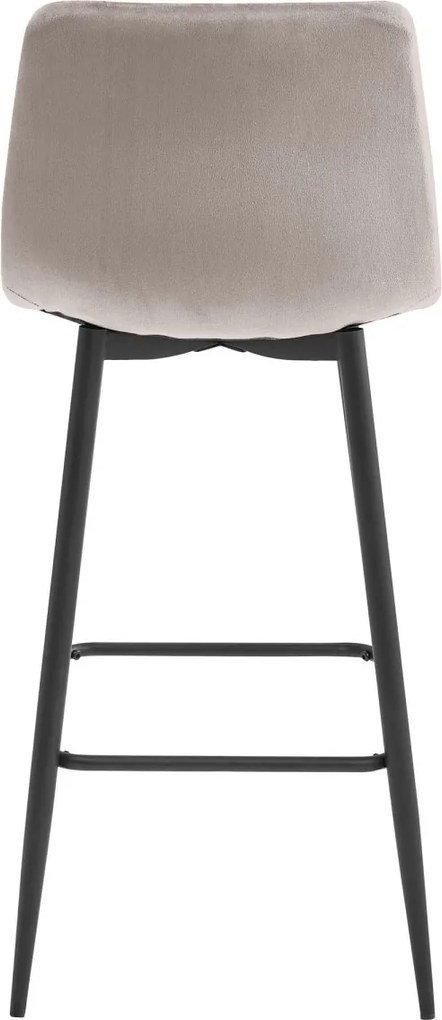 Scaun de bar cu picioare negre ARCETO VELVET, bej