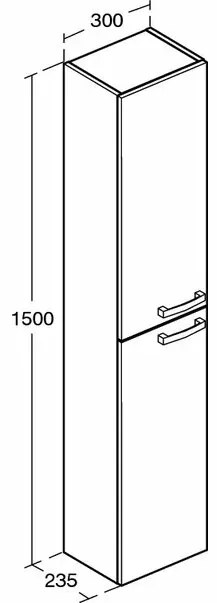 Dulap tip coloana suspendat gri lucios Ideal Standard Tempo 2 usi Softclose