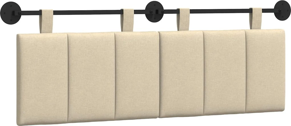 vidaXL Cap de pat suspendat Pe perete Crem 150 x 55 x 5 cm țesătură