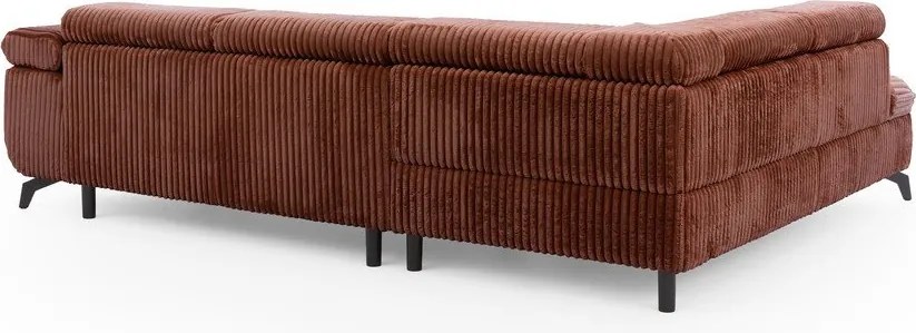 Colțar teracotă cu tapițerie din catifea reiată (cu colț pe partea stângă/în formă de ”L”) Marbeya – Ropez