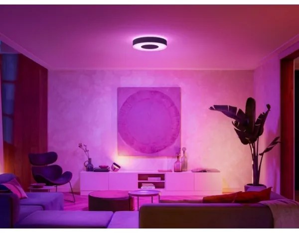 Plafonieră LED Philips Hue RGB, reglabilă, 52,5 W, 230 V, diam. 425 mm, neagră
