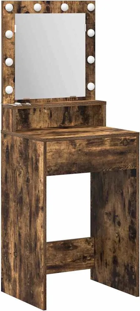 vidaXL Masă de Machiaj Stejar fumuriu 50 x 41 x 135 cm Lemn compozit