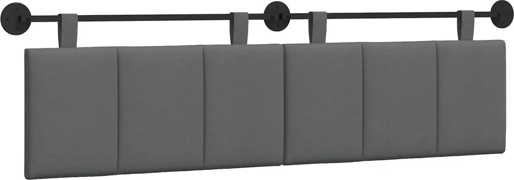 vidaXL Cap de pat suspendat Dungi Gri închis 190 x 55 x 5 cm țesătură
