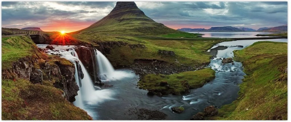 Tablou - Kirkjufell la apus (120x50 cm)