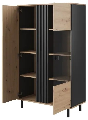 Vitrină BADIA stejar/antracit