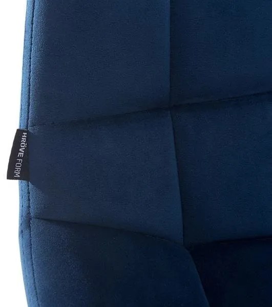 HR590N scaun Catifea Bleumarin cu Bază Aurie