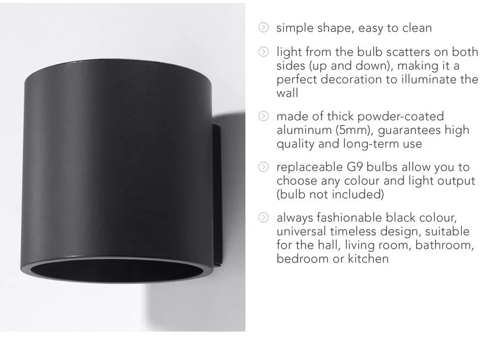 Aplică Sollux Roda, negru