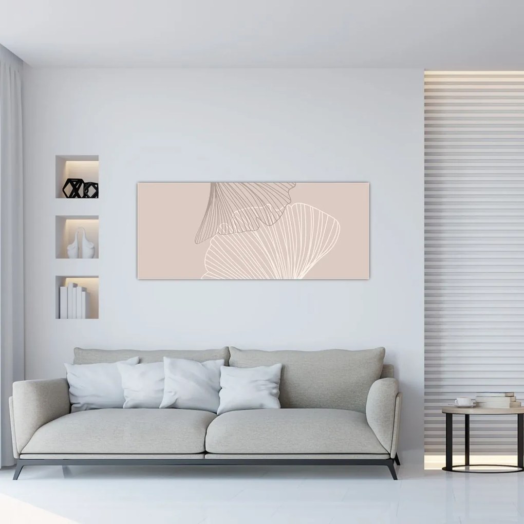 Tablou - Frunze bej N⁰2 (120x50 cm)