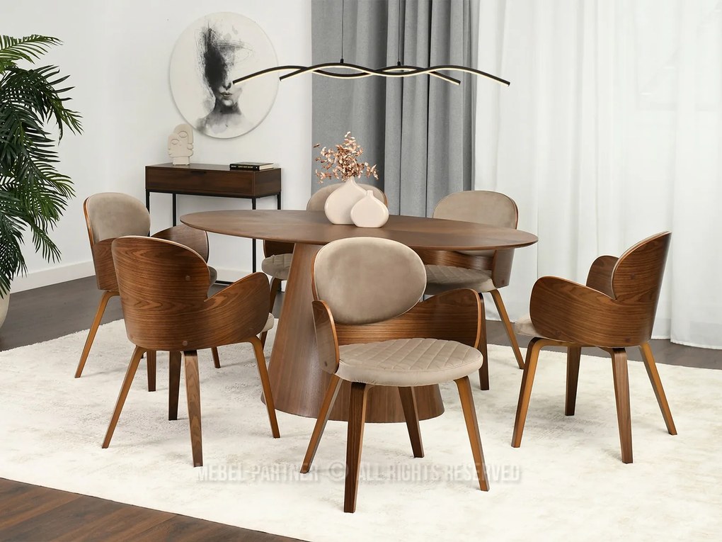 Scaun Aimee K (bej + nuc). Promo -8%. 1110883