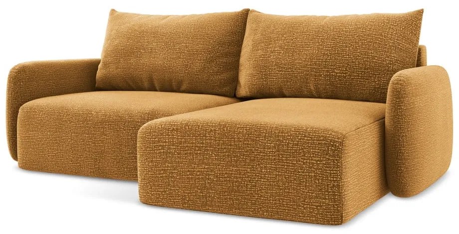 Colțar portocaliu extensibil/cu spațiu de depozitare (cu colț pe partea dreaptă) Kalena – Makamii