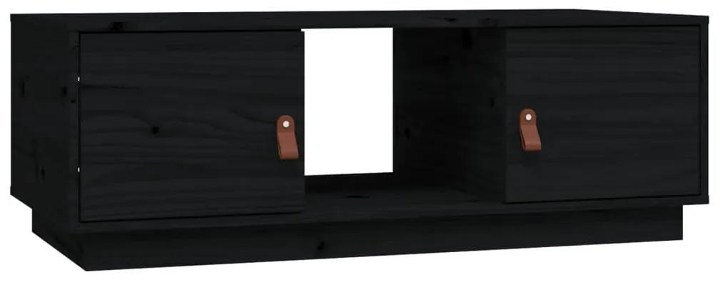 818269 vidaXL Măsuță de cafea, negru, 100x50x35 cm, lemn masiv de pin