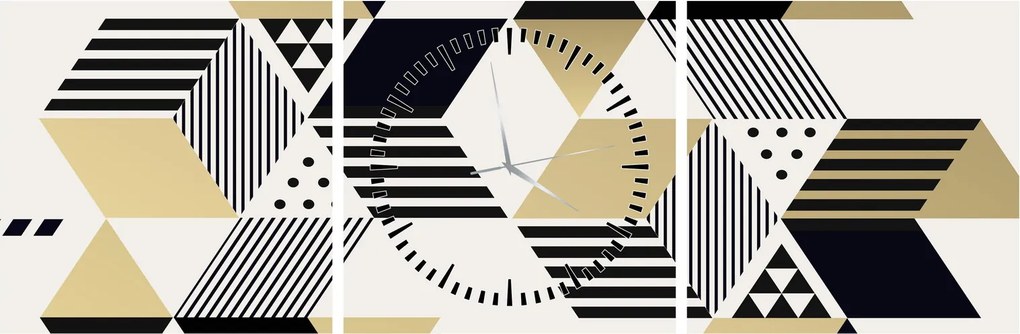 Tablou - Forme geometrice N⁰1 (cu ceas) (90x30 cm)