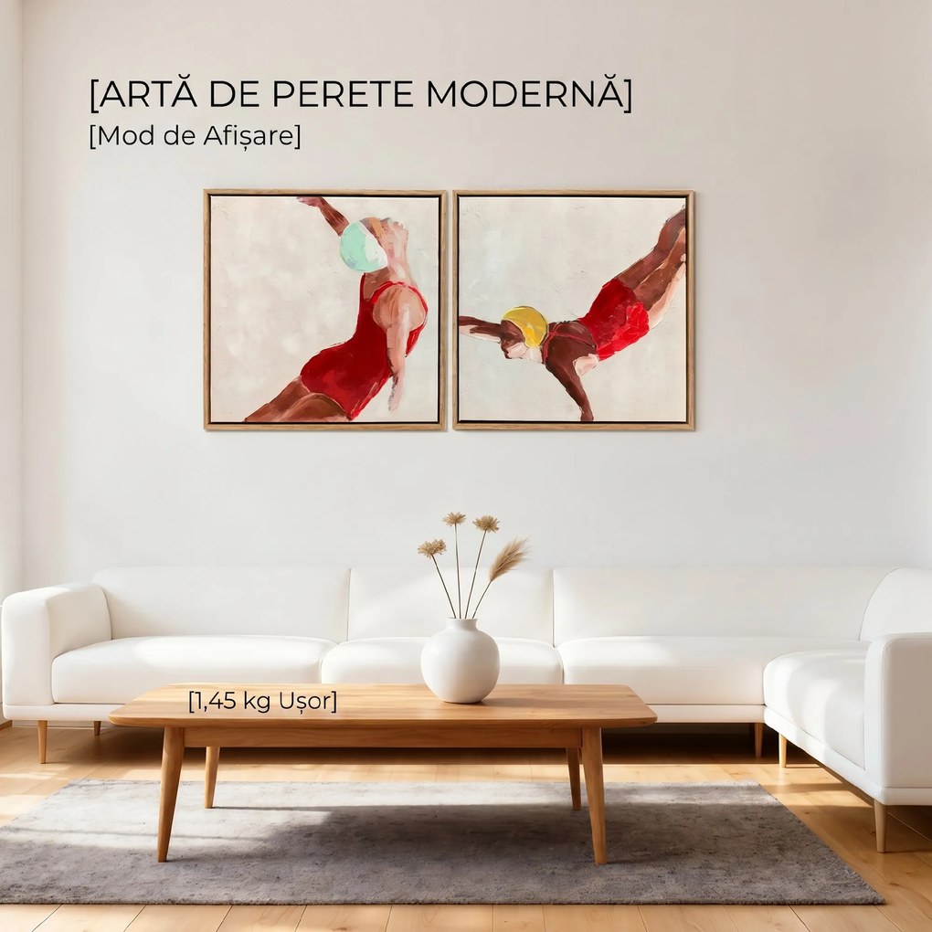 HOMCOM Set de 2 Tablouri pe Pânză, Artă Murală Modernă, Imprimare Artistică de Perete pentru Sufragerie și Salon cu Cârlige Incluse, 40x40 cm | Aosom Romania