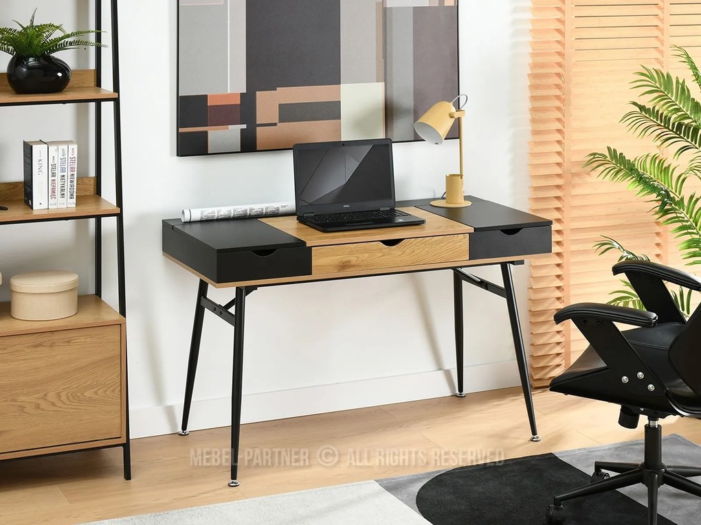 Masă PC Baiden (stejar negru + negru). 1109732