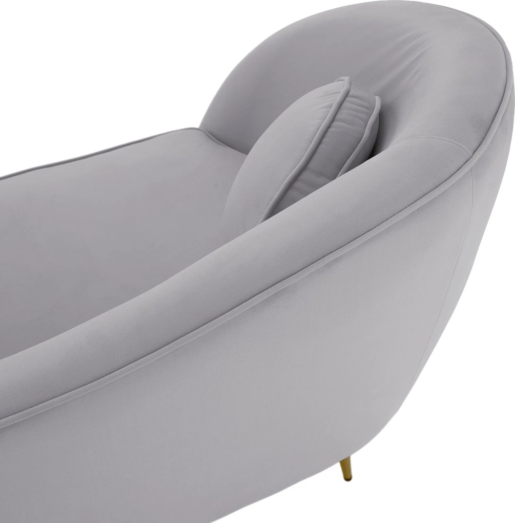 Canapea de design cu 2 locuri, ţesătură Velvet gri/gold crom auriu, EZIO TYP 2