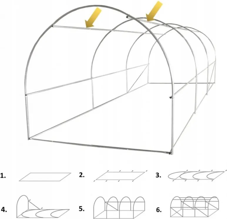 Structură de înlocuire pentru cutia de folie cu trei segmente 2,5 m x 4 m