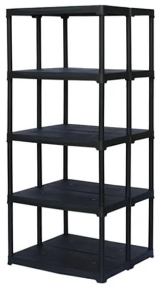 Etajera dubla din plastic cu 5 rafturi 80x77x176 cm Negru