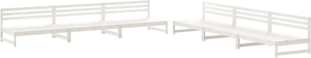 vidaXL Set mobilier de grădină, 6 piese, alb, lemn masiv pin