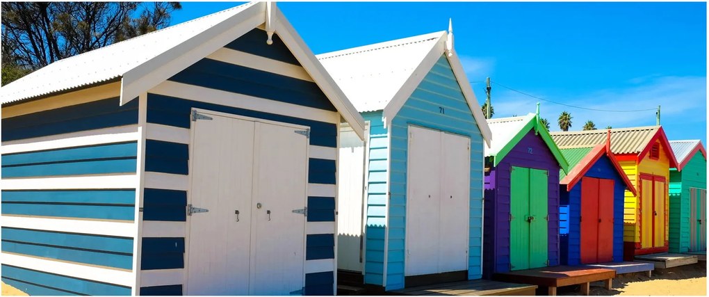 Tablou - Plaja Brighton, Melbourne, Australia (120x50 cm)
