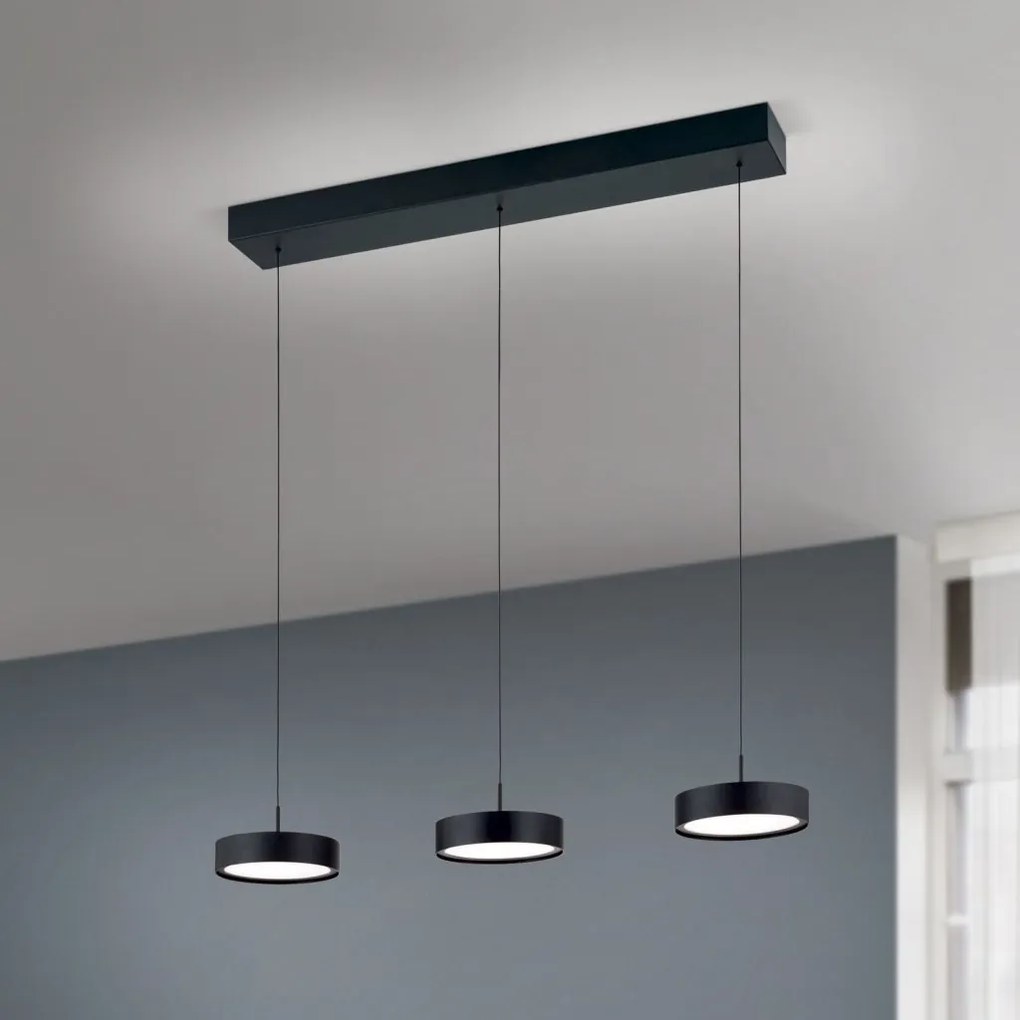 Lustra LED suspendata iluminat ambiental TEIDE negru