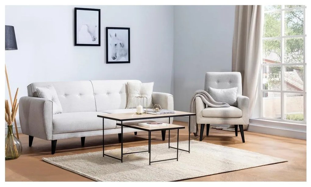 Set canapea fotoliu Aryanna (crem). 1101493