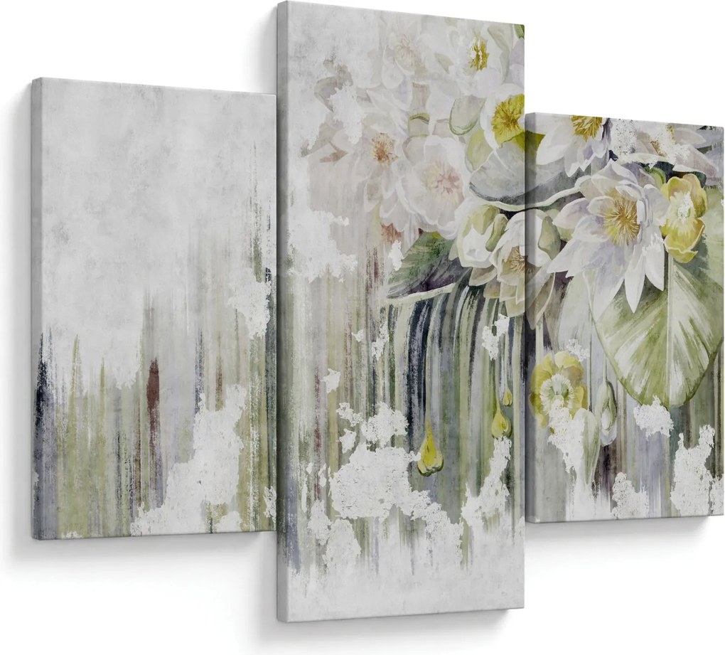 Tablou - Flori albe, vintage (90x60 cm)