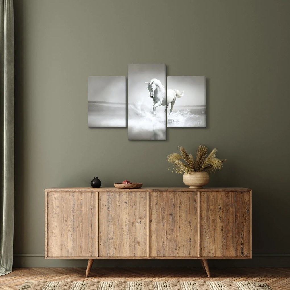 Tablou - Cal alb (90x60 cm)