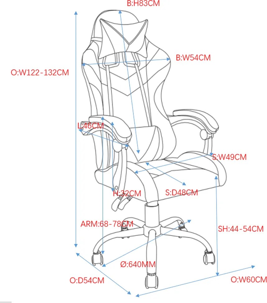 Scaun de birou RACING Roșu/Negru