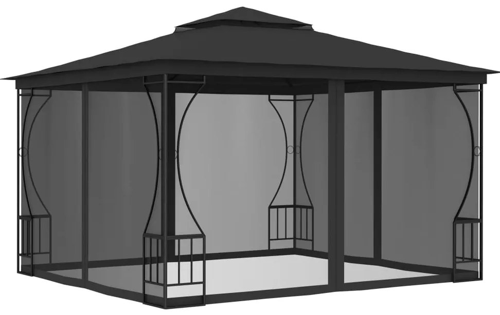 vidaXL Pavilion cu plase, antracit, 300 x 300 x 265 cm