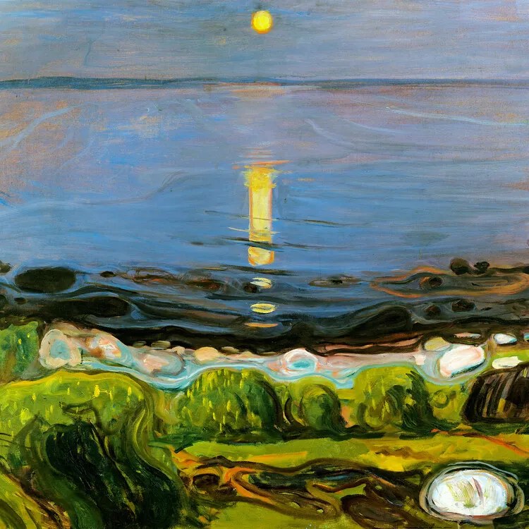 Reproducere Summer Night by the Beach, Edvard Munch