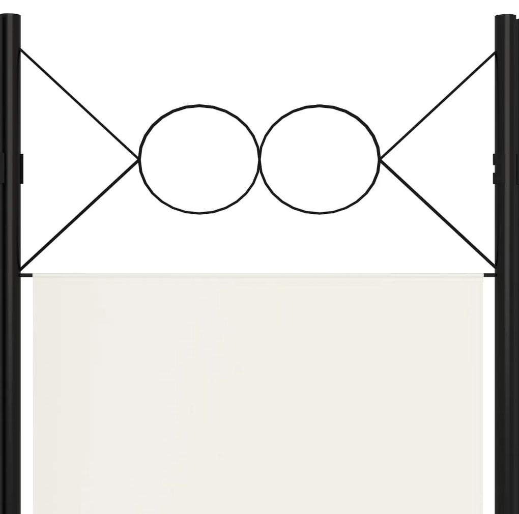 Paravan de cameră cu 4 panouri, alb crem, 160x180cm