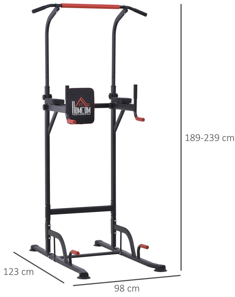 HOMCOM Aparat pentru Fitness bara de tragere inaltime reglabila Greutate Max. 120kg | Aosom Romania