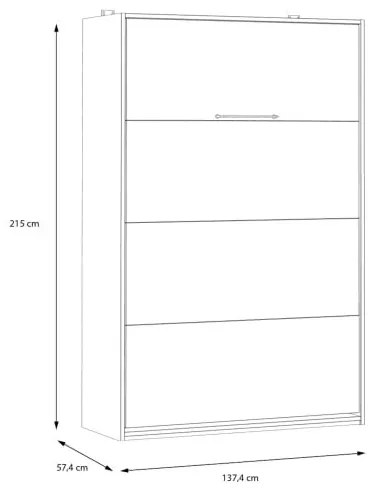 Pat Multifunctional Smartway Alb Si Stejar Catania, 137.5 Cm