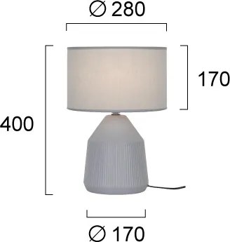 Lampă de masă DOLLY 1xE27/25W/230V gri