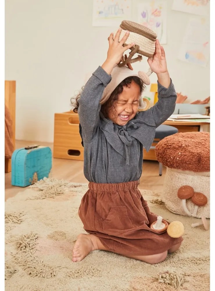 Covor de joacă pentru copii bej din bumbac 120x160 cm Mushroom Forest – Lorena Canals