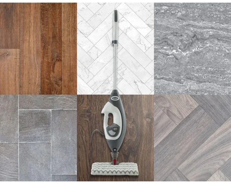 Mop curatare cu aburi Shark S6005EU, 1200W, 0,5 L, 2 setari, Tehnologie Klick'n Flip, Steam Blaster, Lavete mop Dirt Grip, Alb/Gri