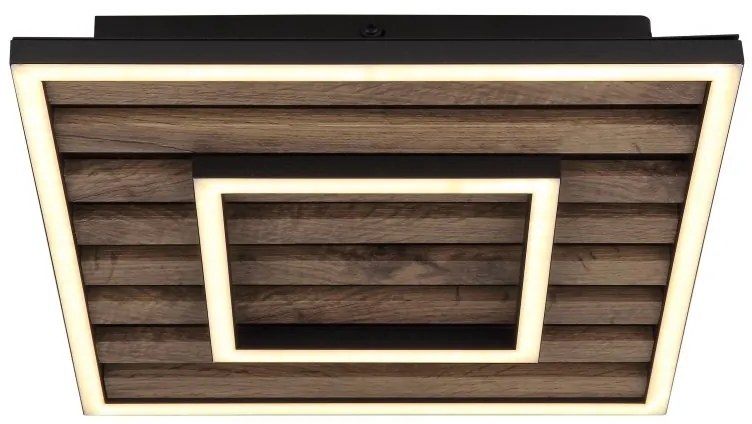Plafoniera LED riflaj MDF cu efect de lemn WOODY 30x30cm