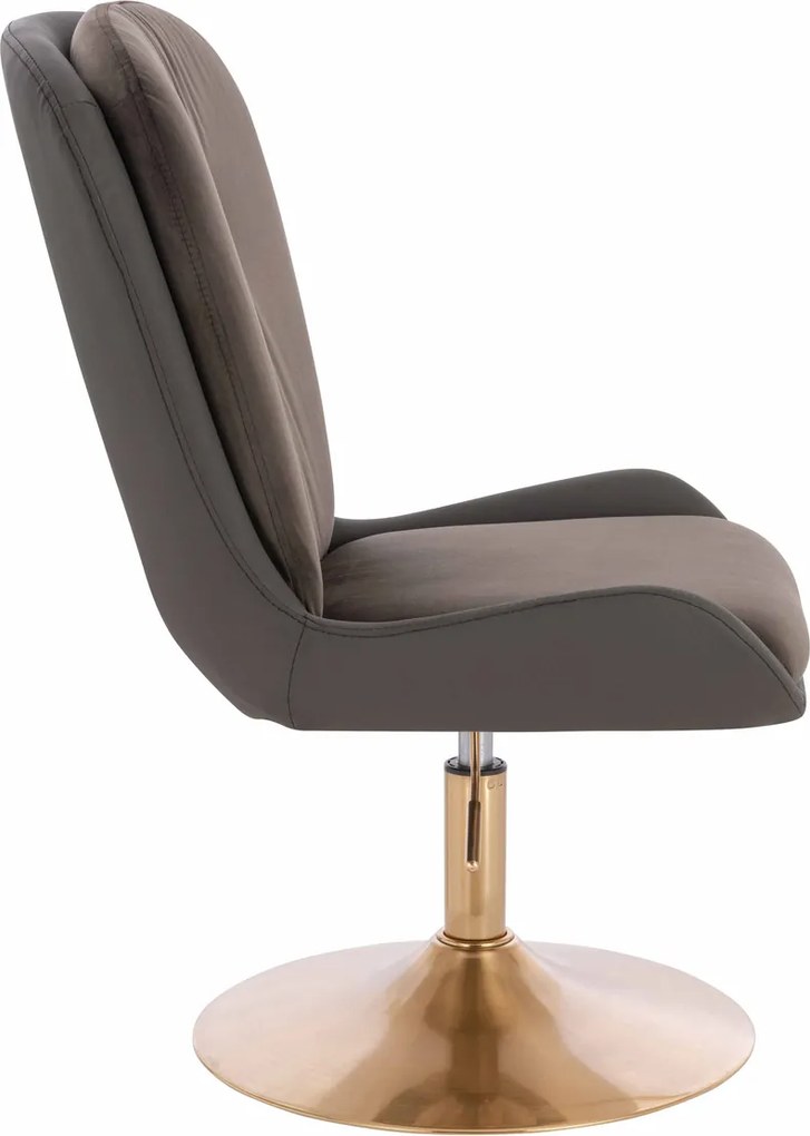 HR690N Scaun Velvet&amp;soft Piele Pu Ciocolată/Cafea Bază Aurie