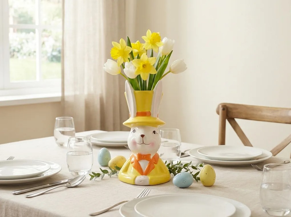 Vaza ceramica de Paste EASTER BUNNY 20 cm - mai multe culori Culoare: Portocaliu