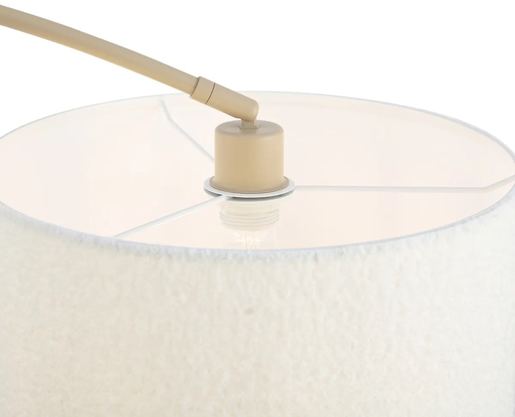 Lampă arcuită modernă bej cu abajur tip teddy - Vinossa