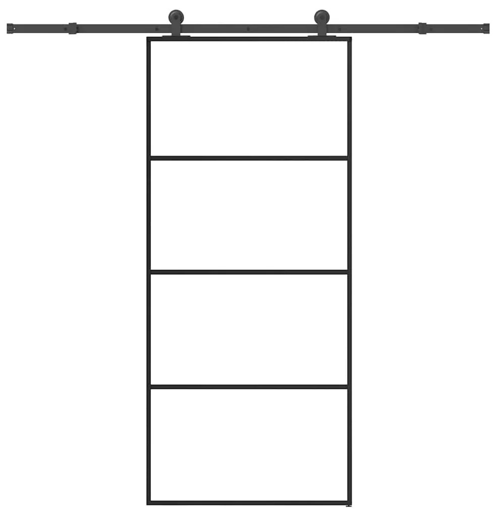 vidaXL Ușă glisantă cu set feronerie, 90x205 cm, sticlă ESG/aluminiu