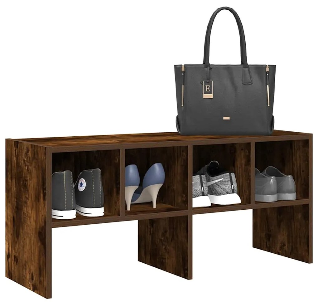 vidaXL Suport pantofi stivuibil Stejar afumat 89,5x30x40 cm