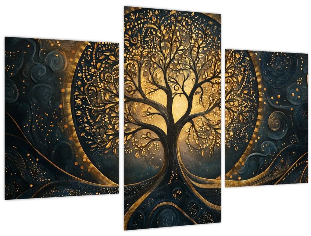 Tablou – Arbore cu aură aurie (90x60 cm)