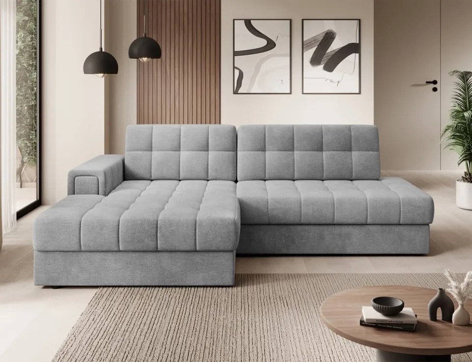 Coltar extensibil cu spatiu oentru depozitare, 240x150x82 cm, Blezalt L, Eltap (Culoare: Alb / Royal 01)