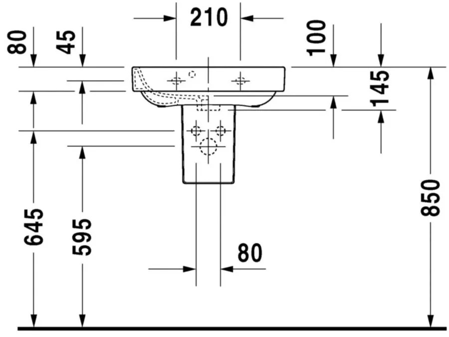 Lavoar baie suspendat Duravit Happy D.2 50x36 cm